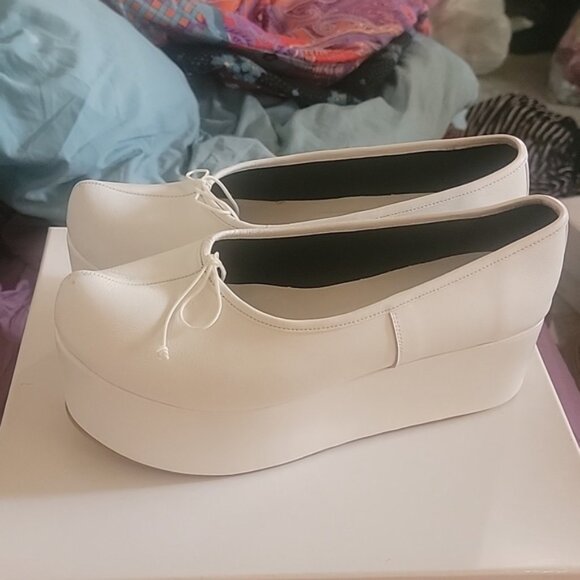 Flat Apartment Ballerina Platform Lambskin Shoes - Picture 7 of 12